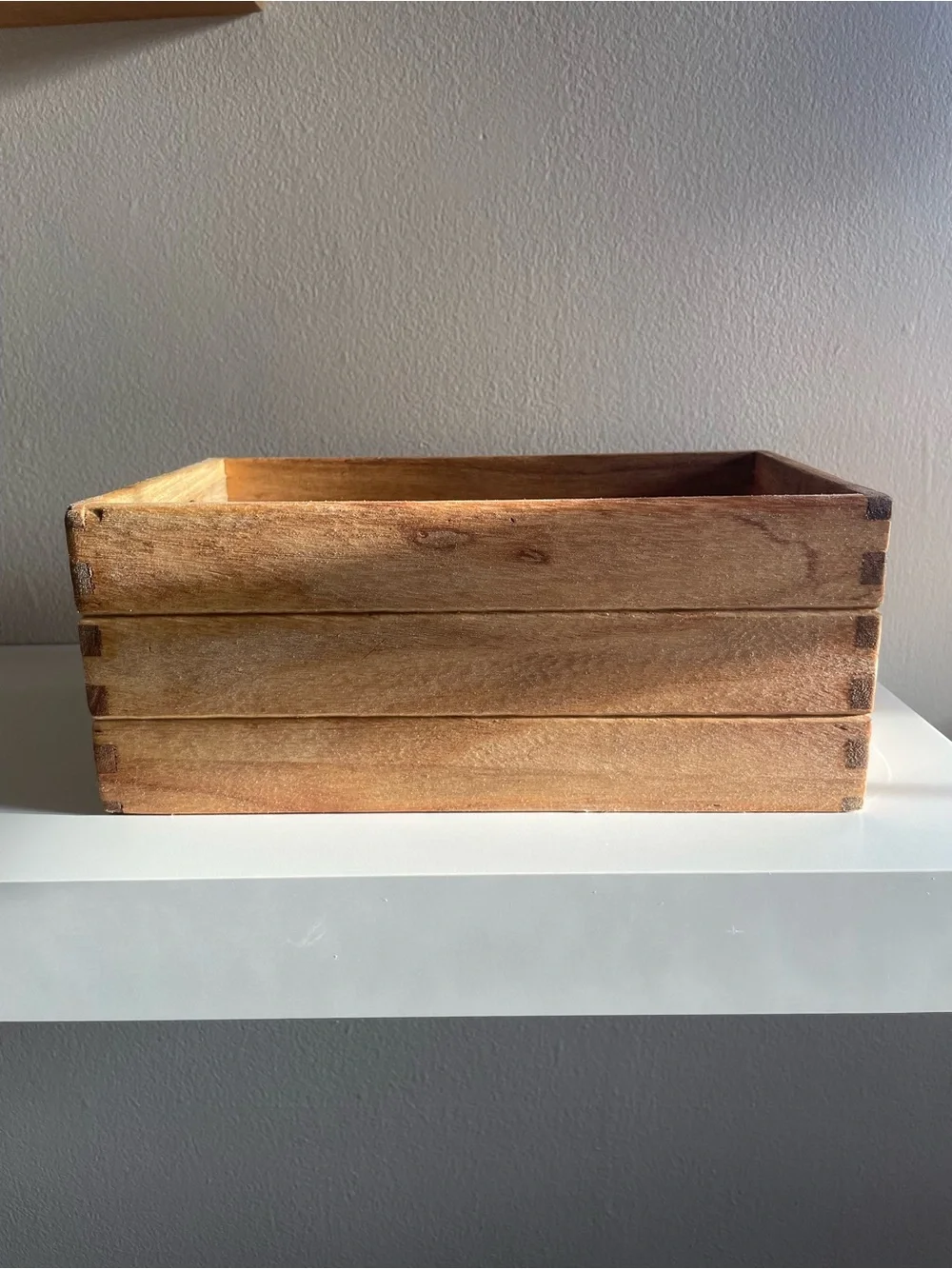 Rustic Wooden Slatted Storage Box